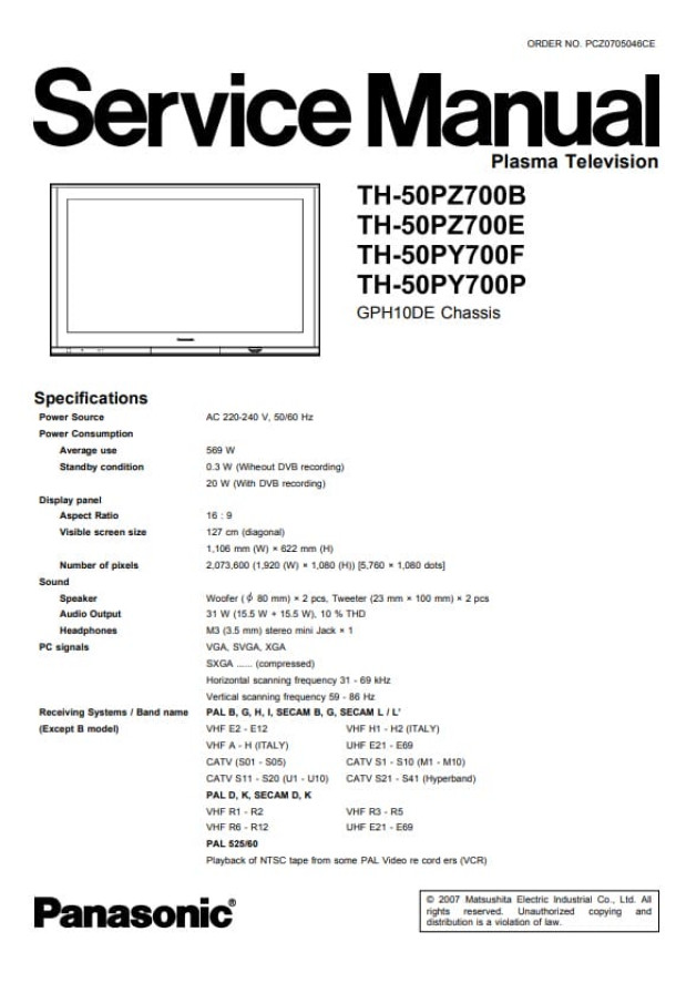 GPH10DE_TH-50PZ700B, TH-50PZ700E, TH-50PY700F, TH-50PY700P